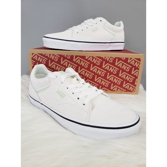 NEW Vans Seldan Low Top Women's Sneaker VNOA4U22D7U White/Mint Green Size 7.5